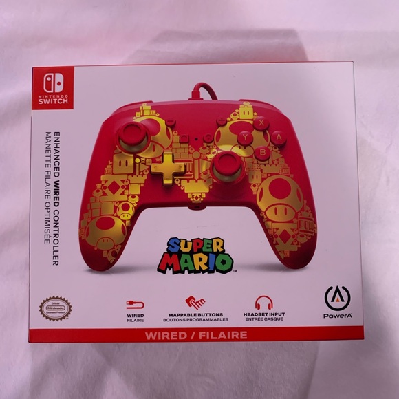 PowerA Super Mario Wired Controller - Red and Gold - Picture 1 of 6